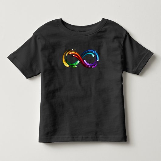 虹色の彗星の無限大のシンボル トドラーTシャツ (正面)