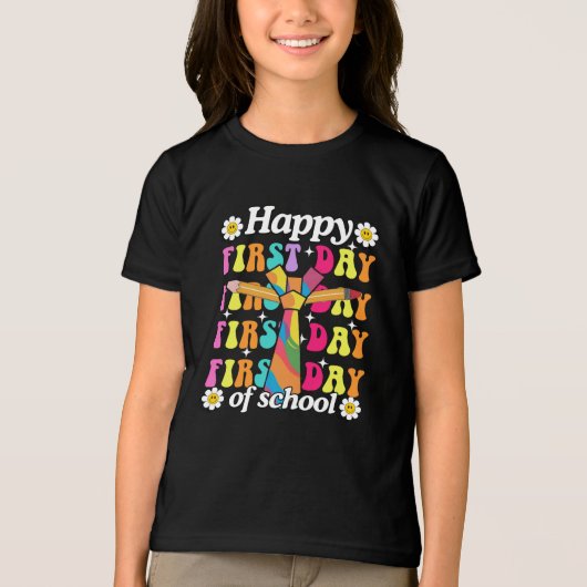 虹色の応援で初登校を祝おう! トライブレンドTシャツ (正面)