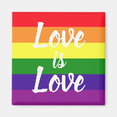 虹色の愛は愛 LGBTQプライド マグネット (正面)