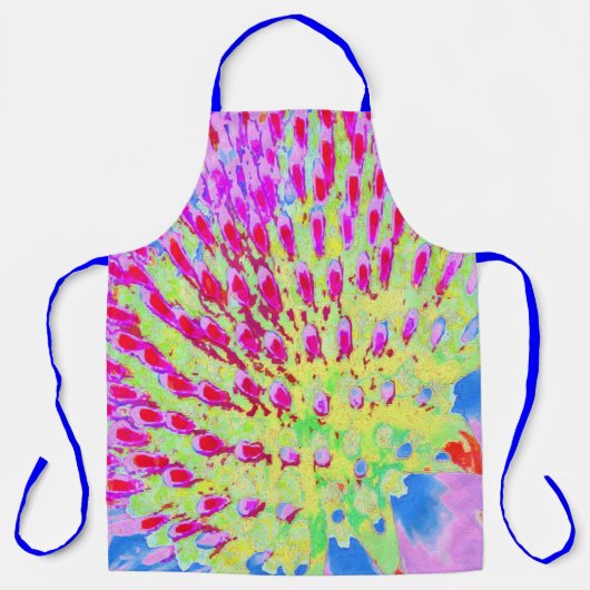虹色の数々の抽象芸術円錐花 エプロン (正面)