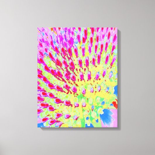 虹色の数々の抽象芸術円錐花 キャンバスプリント (正面)