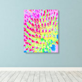 虹色の数々の抽象芸術円錐花 キャンバスプリント (インサイチュ (ウッドフロア))