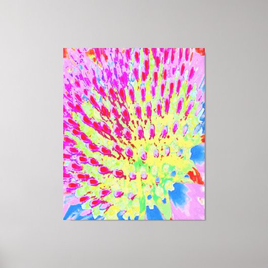 虹色の数々の抽象芸術円錐花 キャンバスプリント (正面)