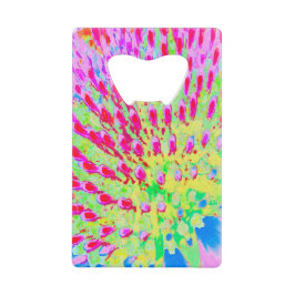 虹色の数々の抽象芸術円錐花 クレジットカード栓抜き