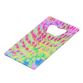 虹色の数々の抽象芸術円錐花 クレジットカード栓抜き (正面アングル)