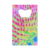 虹色の数々の抽象芸術円錐花 クレジットカード栓抜き (裏面)