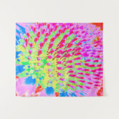 虹色の数々の抽象芸術円錐花 タペストリー (正面(横))