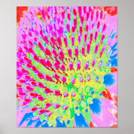虹色の数々の抽象芸術円錐花 ポスター