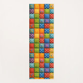 虹色の明るいパッチワークキルトデザイン ヨガマット (正面)