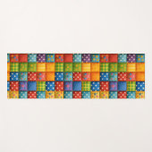 虹色の明るいパッチワークキルトデザイン ヨガマット (正面(横))