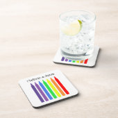 虹色の明るいワックスのクレヨン、あなたの名前 コースター (右側)