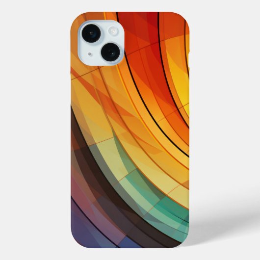 虹色の曲線デザイン Case-Mate iPhoneケース (裏面)