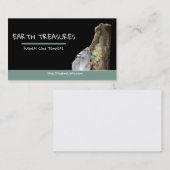 虹色の曹灰長石の水晶および鉱物 名刺 (正面/裏面)