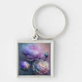 虹色の柔らかい紫の結婚式の花 キーホルダー
