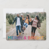 虹色の楽しい輝く写真 シーズンカード (正面)