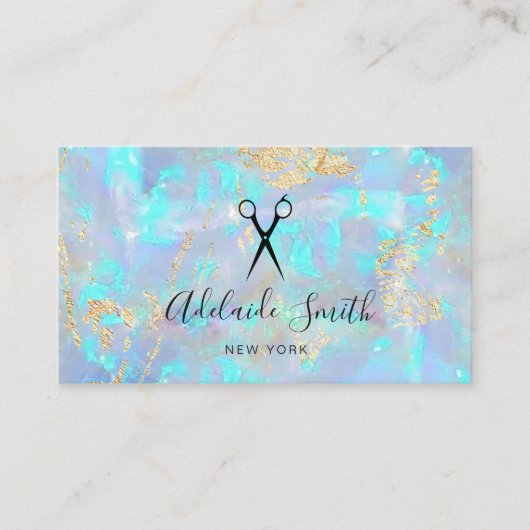 虹色の毛立フェイクち鋏 名刺 (正面)