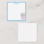 虹色の水彩クラゲの感謝を伝えるグリーティングカード ノートカード (正面/裏面)