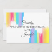 虹色の水彩私の花嫁になる 招待状 (正面)