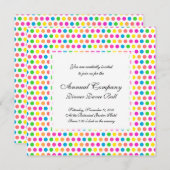 虹色の水玉模様の楽しいハッピーなパターン 招待状 (正面/裏面)