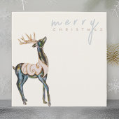 虹色の水色トナカイのメリークリスマス シーズンカード