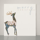 虹色の水色トナカイのメリークリスマス シーズンカード