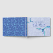 虹色の水色マーメイドパープルベビーシャワー ゲストブック (全面)