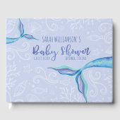 虹色の水色マーメイドパープルベビーシャワー ゲストブック (正面)