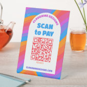 虹色の波 プライド月間 SCAN TO PAY QRコード 台座サイン (インサイチュ)