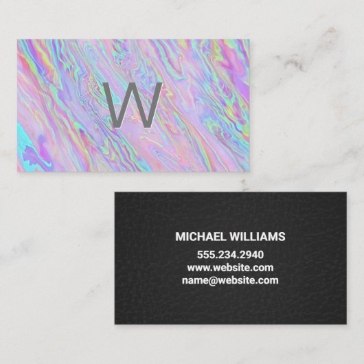 虹色の液体の背景 名刺 (正面/裏面)