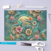 虹色の熱帯デコページ紙 薄葉紙 (クラフト)