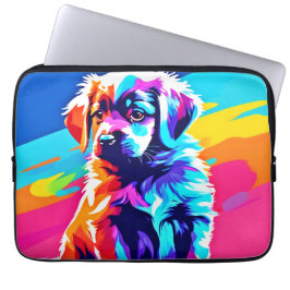 虹色の犬のアート ラップトップスリーブ