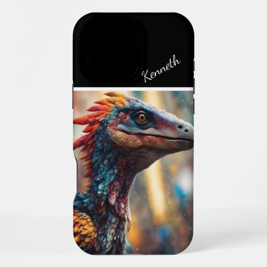 虹色の猛禽の視線 iPhoneケース (裏面)