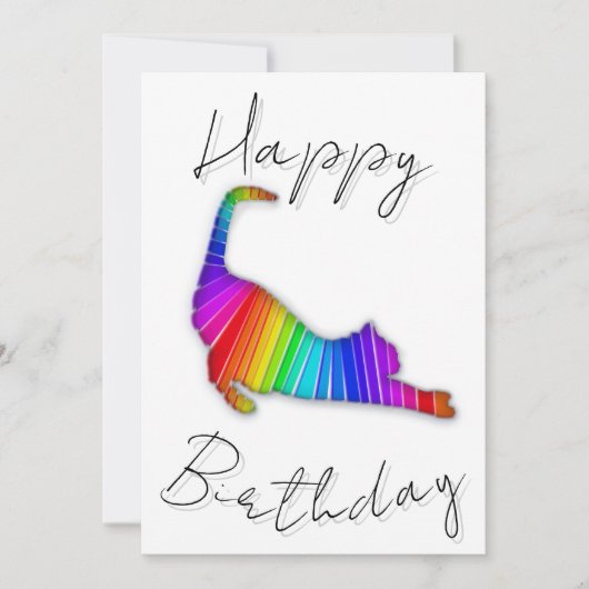 虹色の猫 誕生日おめでとう シーズンカード (正面)