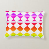 虹色の白いダイヤモンドパターンのアクセント枕 アクセントクッション (裏面)
