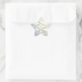 虹色の白いダイヤモンド模様 星シール (バッグ)