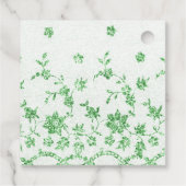 虹色の白いバラと緑のレース フェイバータグ (裏面)