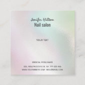 虹色の真珠のキラキラの乾燥ネイルサロン スクエア名刺 (裏面)