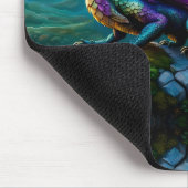 虹色の竜が彼の土地を守る マウスパッド (コーナー)