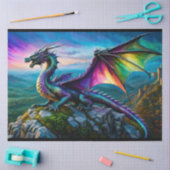 虹色の竜が彼の土地を守る 薄葉紙 (クラフト)