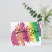 虹色の筆致 ブライダルシャワーのお礼 サンキューカード (スタンド正面)