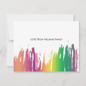 虹色の筆致 ブライダルシャワーのお礼 サンキューカード (裏面)