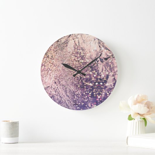 虹色の箔、きらめき、《写真》ぼけ味 ラージ壁時計 (ホーム)