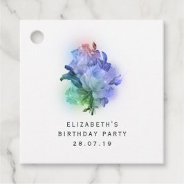 虹色の紫のバラとレース フェイバータグ