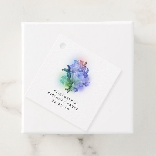 虹色の紫のバラとレース フェイバータグ (インサイチュ)