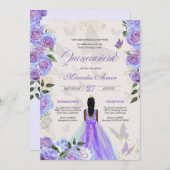 虹色の紫チョウマリポサキンセアニェラ 招待状 (正面/裏面)