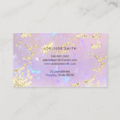 虹色の紫フェイク石の模擬グリッター 名刺 (裏面)