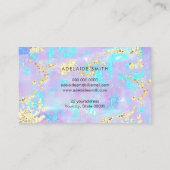 虹色の紫色のオパールフェイクに関するシミュレートグリッター 名刺 (裏面)