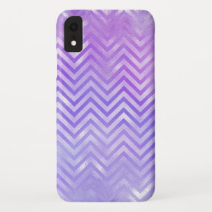 虹色の紫色のジグザグパターン iPhone XRケース