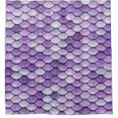 虹色の紫色の光沢のあるグリッターマーメイドはかりで測 シャワーカーテン (正面)