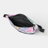 虹色の紫色の銀フェイクグリッターモノグラム ファニーパック (見開き)